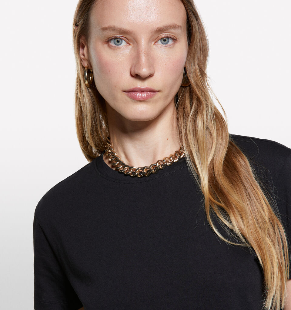 Black boxy fit t-shirt - women's short sleeve t-shirts - Black | Sisley image number 4